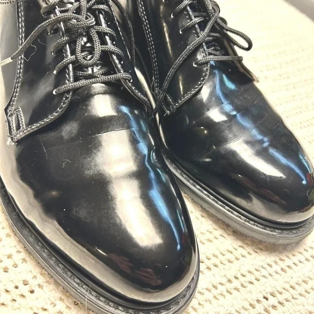 Knapp K17 76003‎ Black Patent Military Uniform Derby Shoes Mens 8.5H